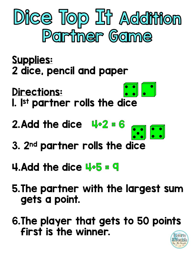 Dice Games for Kids - Learn and Teach by the Beach