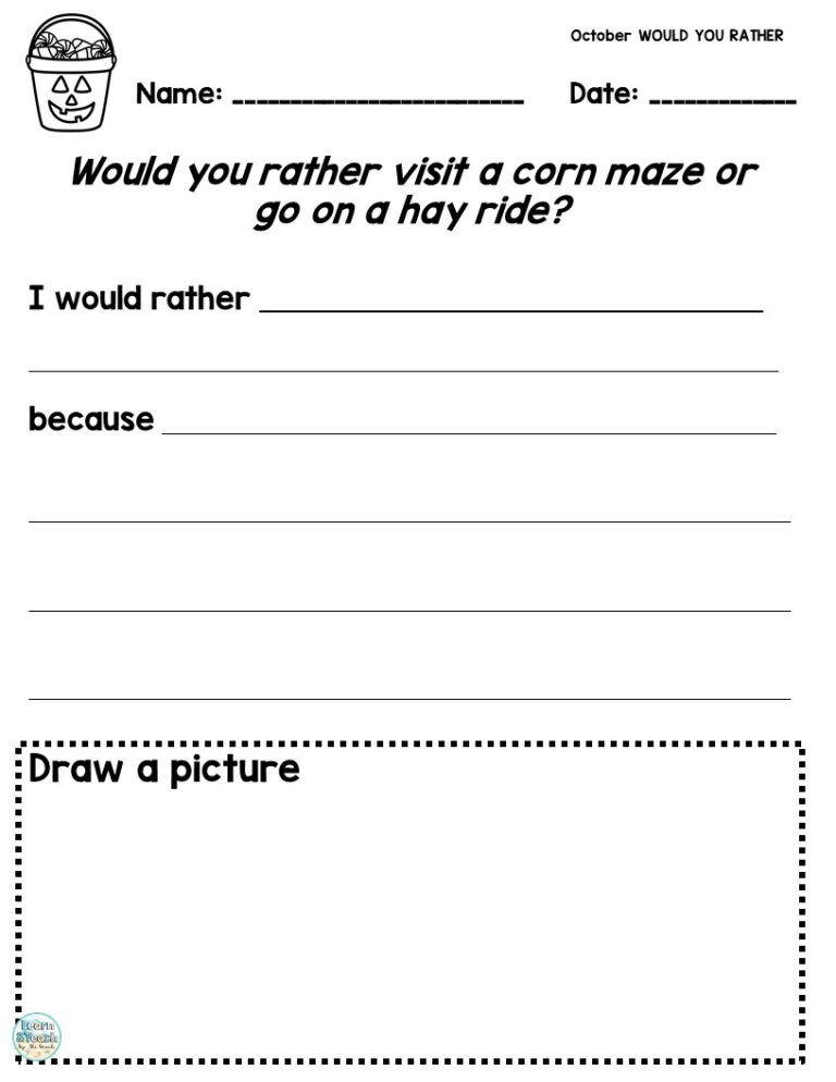 Would You Rather Worksheet