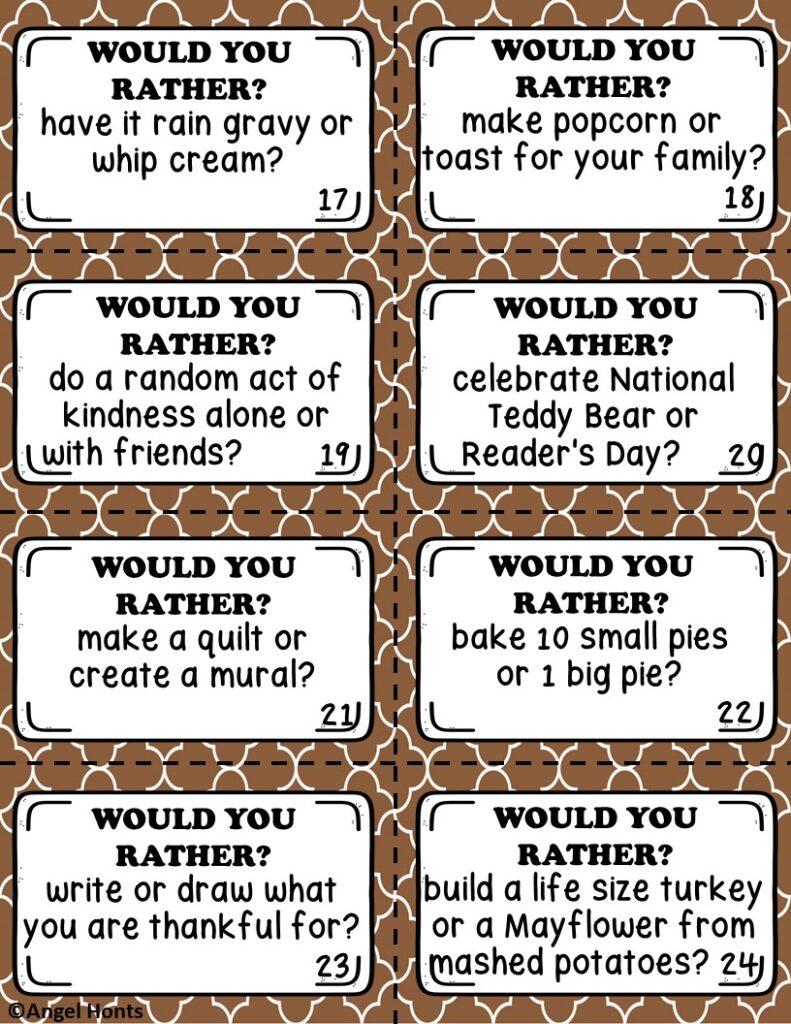 November Task Cards