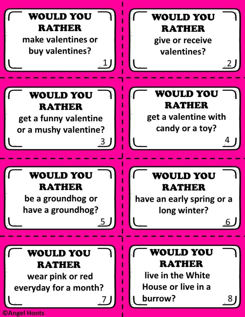 February Would You Rather Questions and Activities - Learn and Teach by the  Beach